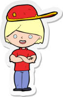 Aufkleber eines Cartoon-Jungen mit Mütze png