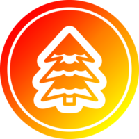snowy tree circular icon with warm gradient finish png
