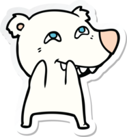 sticker of a cartoon polar bear showing teeth png