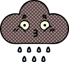 comico libro stile cartone animato di un' tempesta pioggia nube png