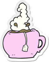 sticker of a cartoon cup of tea png