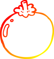 warm gradient line drawing of a cartoon tomato png
