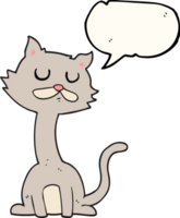 desenhado discurso bolha desenho animado gato png