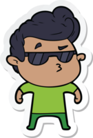 sticker of a cartoon cool guy png
