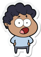 sticker of a cartoon shocked man png