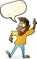 cartoon man with great idea with speech bubble png