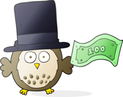 tiré dessin animé riches hibou png