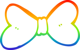 rainbow gradient line drawing of a cartoon bow tie png