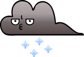 pendenza ombroso cartone animato di un' tempesta neve nube png