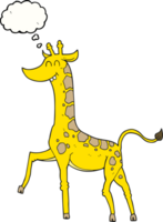 getrokken gedachte bubbel tekenfilm giraffe png