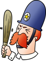 cartoon policeman waving baton png