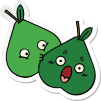 sticker of a cute cartoon pears png