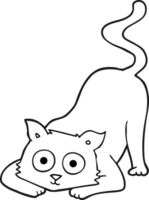 drawn black and white cartoon cat png