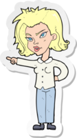 sticker of a cartoon woman pointing png