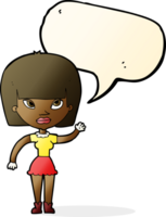 cartoon woman waving with speech bubble png