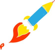 Flache Farbillustration der Rakete png