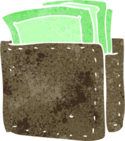 cartoon wallet full of cash png