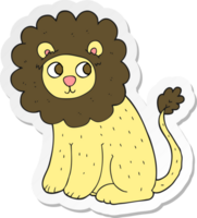 adesivo de um leão fofo de desenho animado png