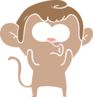 singe hurlant de dessin animé de style plat couleur png