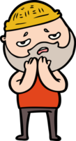 cartoon worried man with beard png