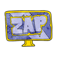 texturé dessin animé zap écran png