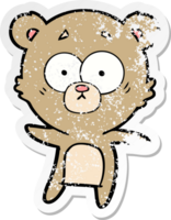 vinheta angustiada de um desenho animado de urso ansioso png