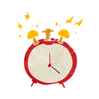 retro cartoon ringing alarm clock png