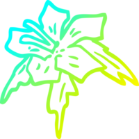 cold gradient line drawing of a cartoon exotic flower png