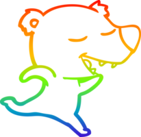 rainbow gradient line drawing of a cartoon polar bear png