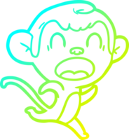 frio gradiente linha desenhando do uma gritando desenho animado macaco corrida png
