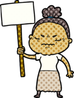 cartoon annoyed old lady png