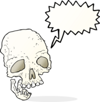 dessin animé ancien crâne effrayant avec bulle de dialogue png