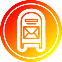 mail box circular icon with warm gradient finish png