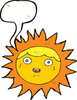 personaje de dibujos animados de sol con burbujas de discurso png