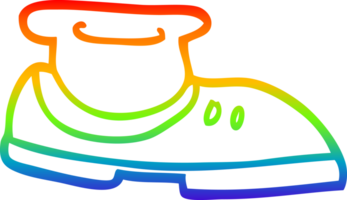 arc en ciel pente ligne dessin de une dessin animé chaussure avec chaussette png