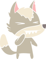 arrabbiato lupo piatto colore stile cartone animato png