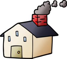 cartoon doodle house with smoking chimney png