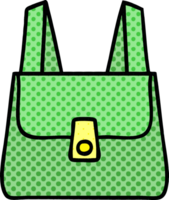 comic book style cartoon of a green bag png