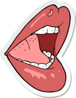 sticker of a cartoon open mouth png