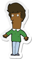 sticker of a cartoon startled man png