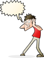 cartoon man panicking with speech bubble png