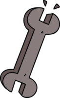 hand drawn quirky cartoon spanner png