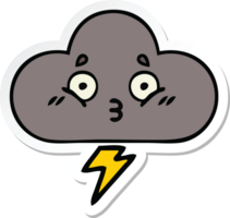 Aufkleber einer niedlichen Cartoon-Sturmwolke png