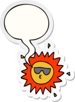 desenho animado Sol com discurso bolha adesivo png