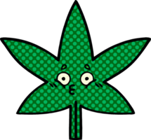 bande dessinée livre style dessin animé de une marijuana feuille png