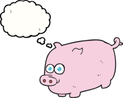 tiré pensée bulle dessin animé porc png