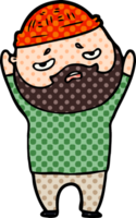 dessin animé homme inquiet avec barbe png