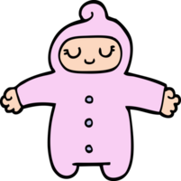 bébé de dessin animé de style doodle dessiné à la main png