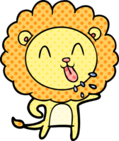 heureux, dessin animé, lion png