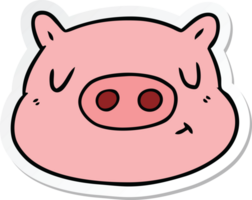pegatina de una cara de cerdo de dibujos animados png